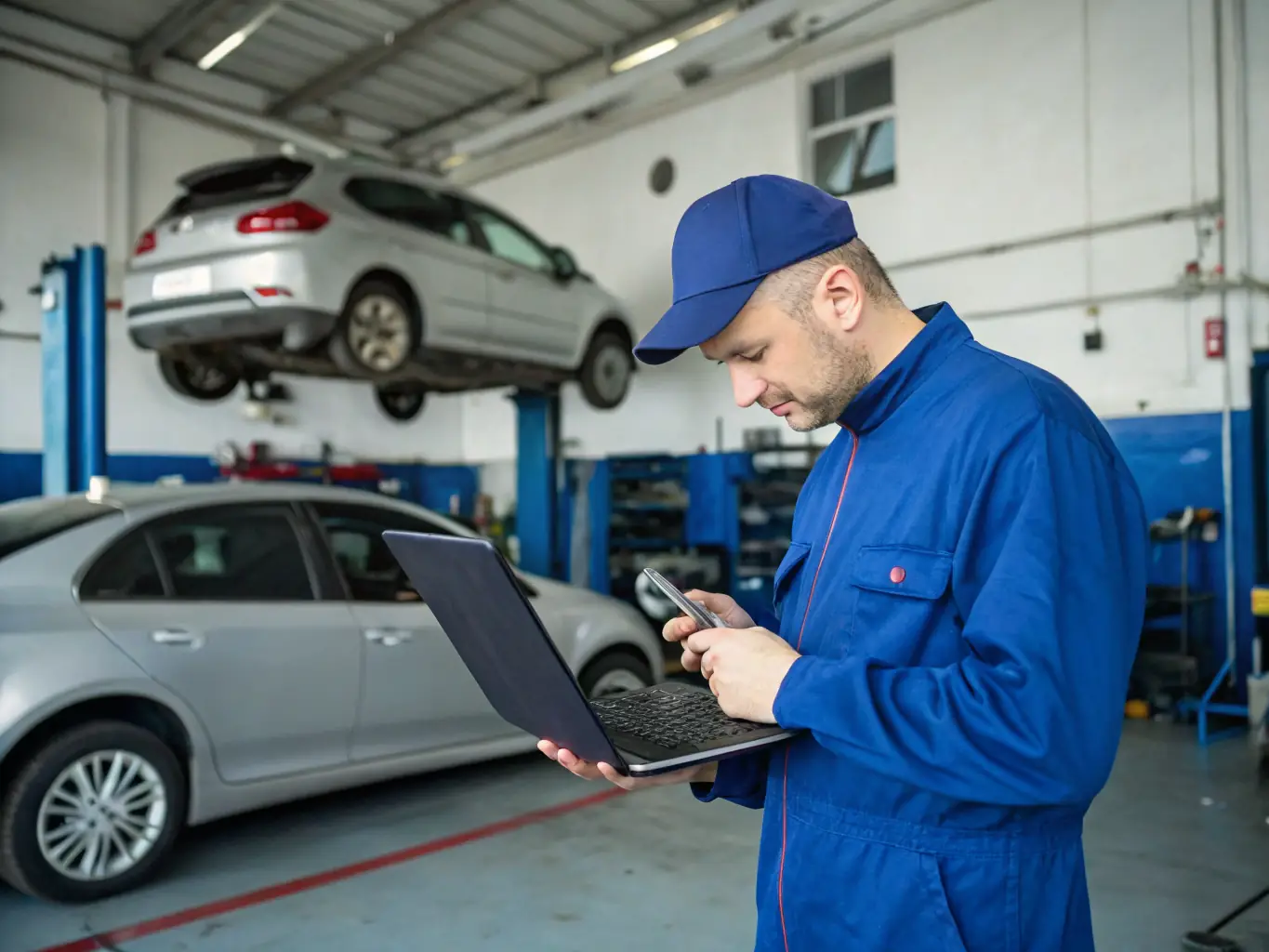 A locksmith skillfully programming a new car key fob inside a fully-equipped mobile locksmith van, highlighting the convenience of the company's automotive services.